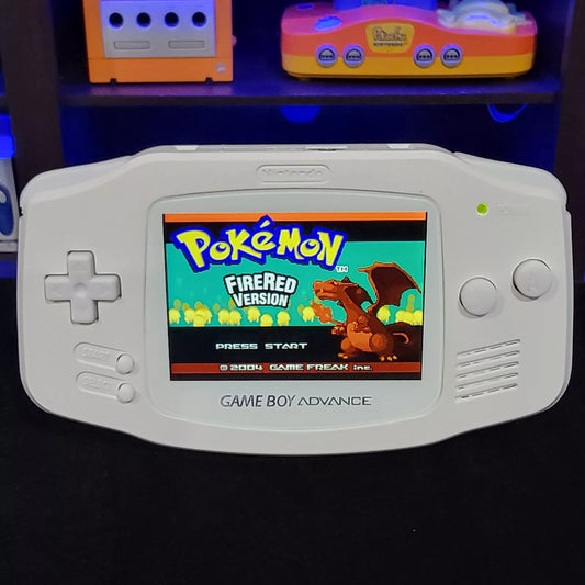 White Game Boy Advance GBA Console with iPS V5 Backlight Backlit LCD MOD Console